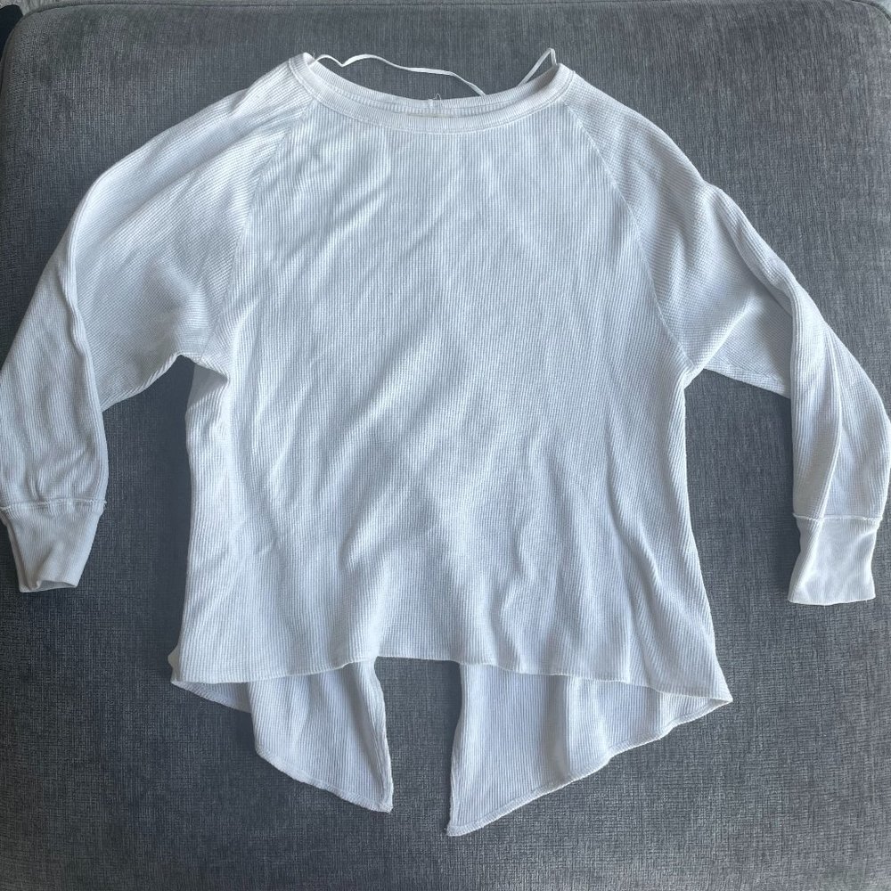 Free People / We the Free White Waffle Knit Sweater (Size XS)